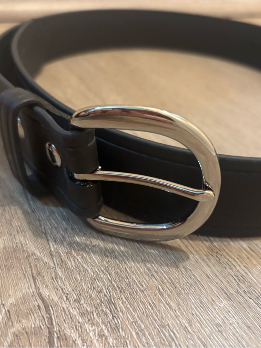 Garco Men's Classic Black Leather Belt with Brass buckle 34 heavy duty